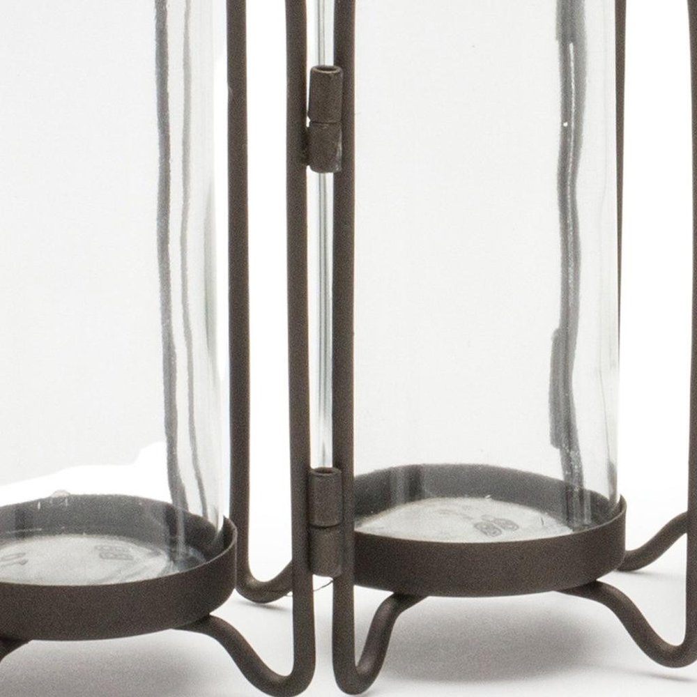 8" Black Metal Round Table Vase