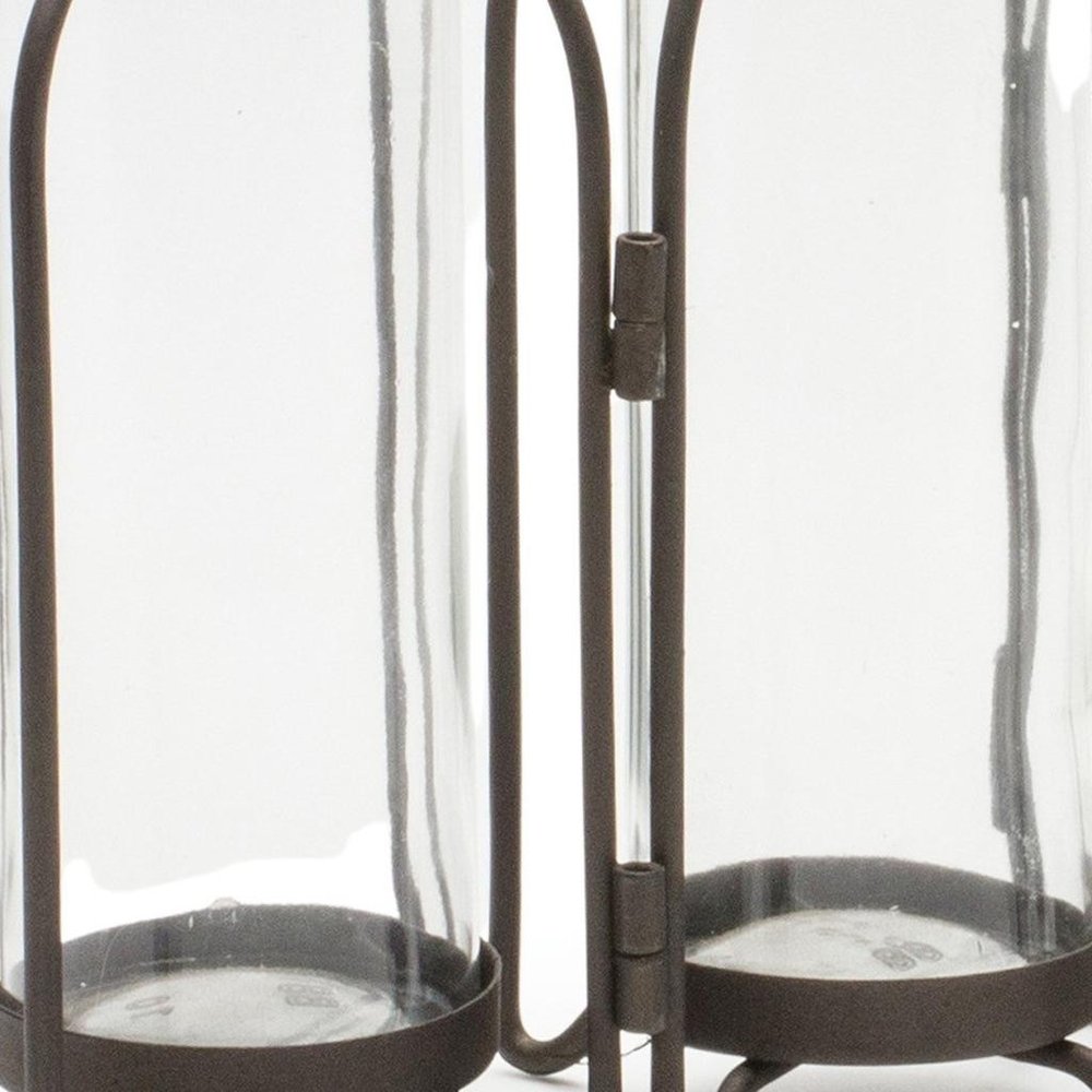 8" Black Metal Round Table Vase