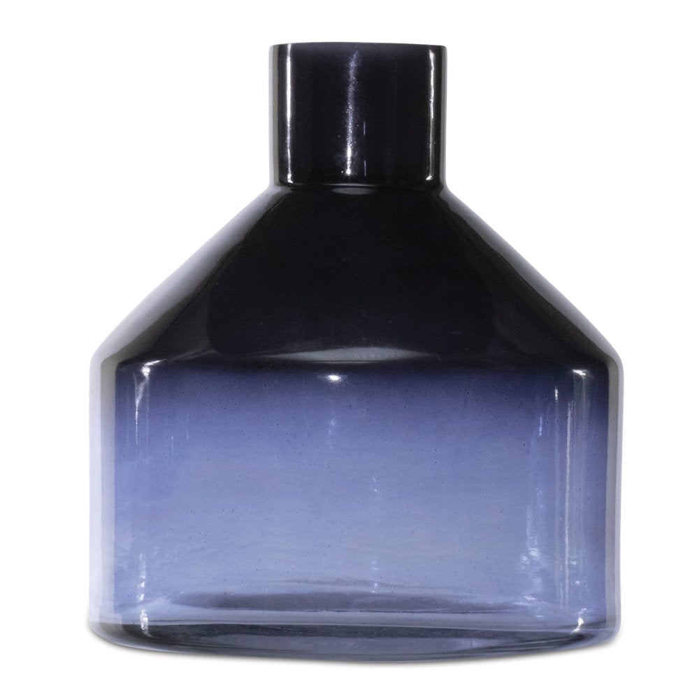 6" Blue Glass Round Table Vase
