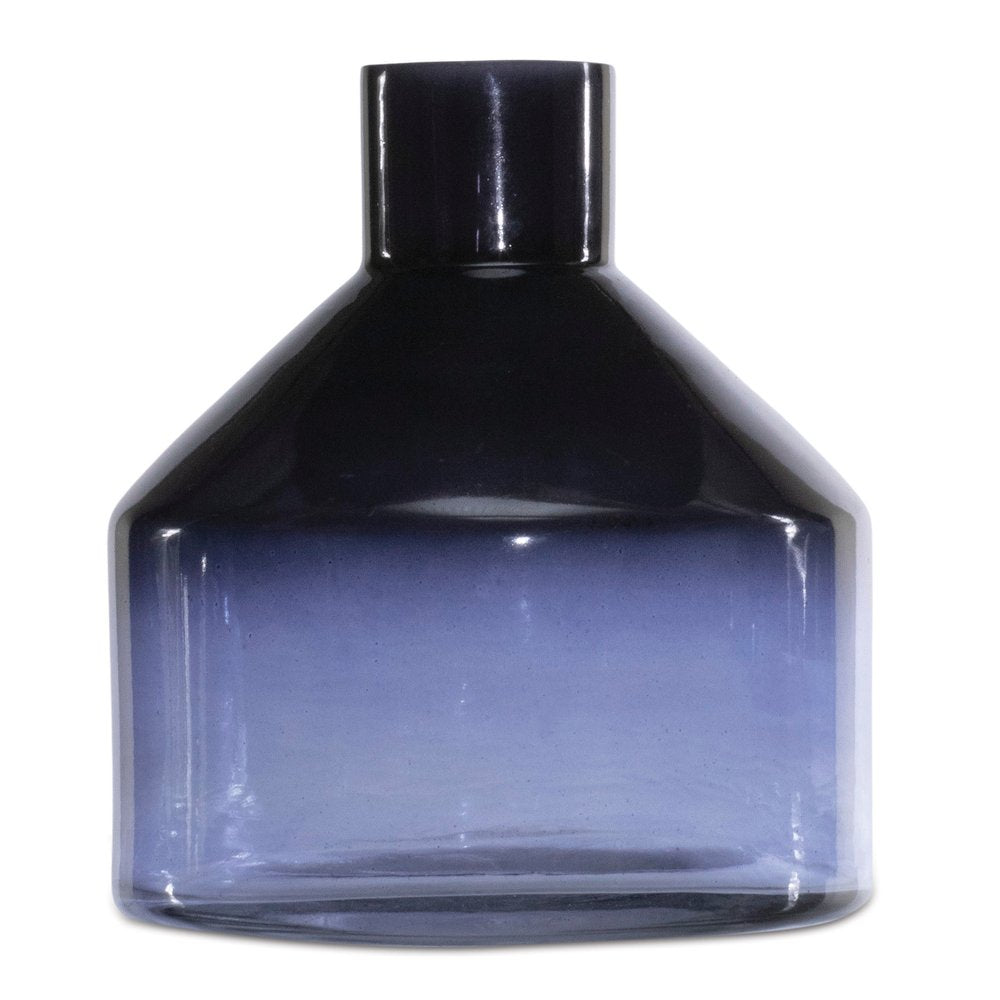 6" Blue Glass Round Table Vase