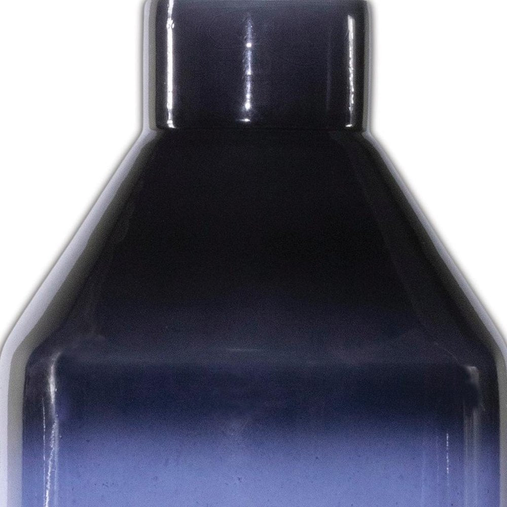 7" Blue Glass Round Table Vase