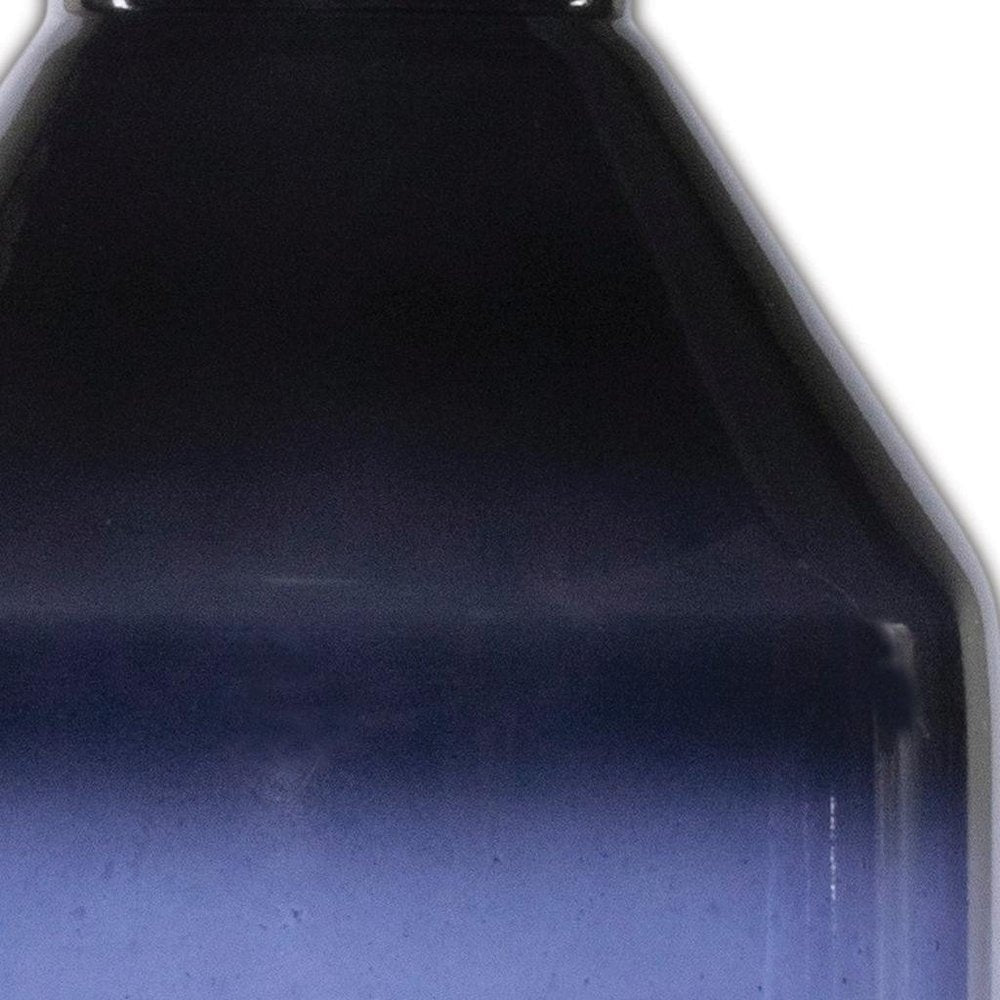 7" Blue Glass Round Table Vase