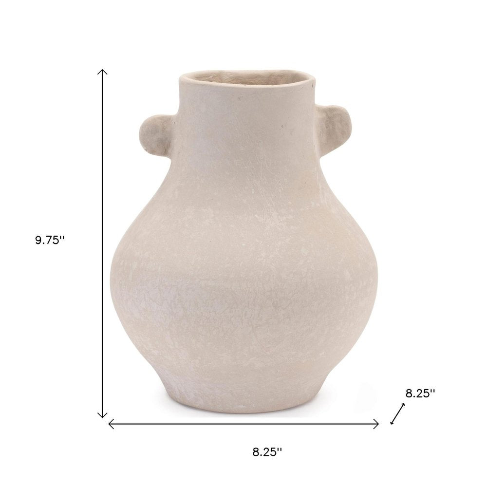 10" Beige Resin Round Urn