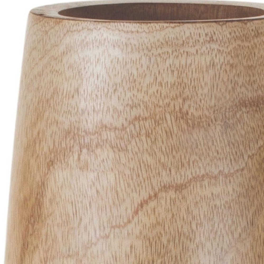 15" Natural Wood Cylinder Floor Vase
