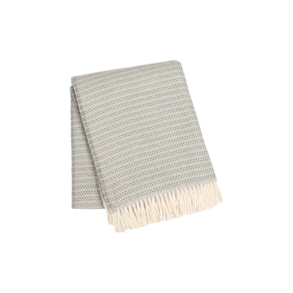 55" X 70" Slate Blue Cotton Blend Woven Plush Throw Blanket with Fringe