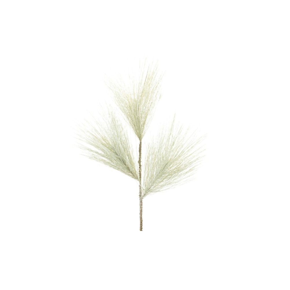 Set of Six 17" Green And White Artificial Pine