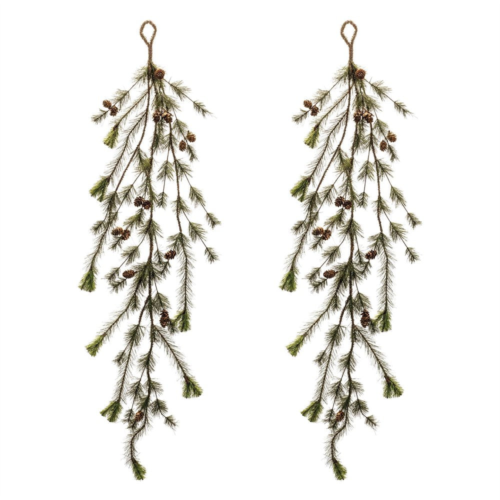 Set of Two 50" Green And Brown Artificial Pine
