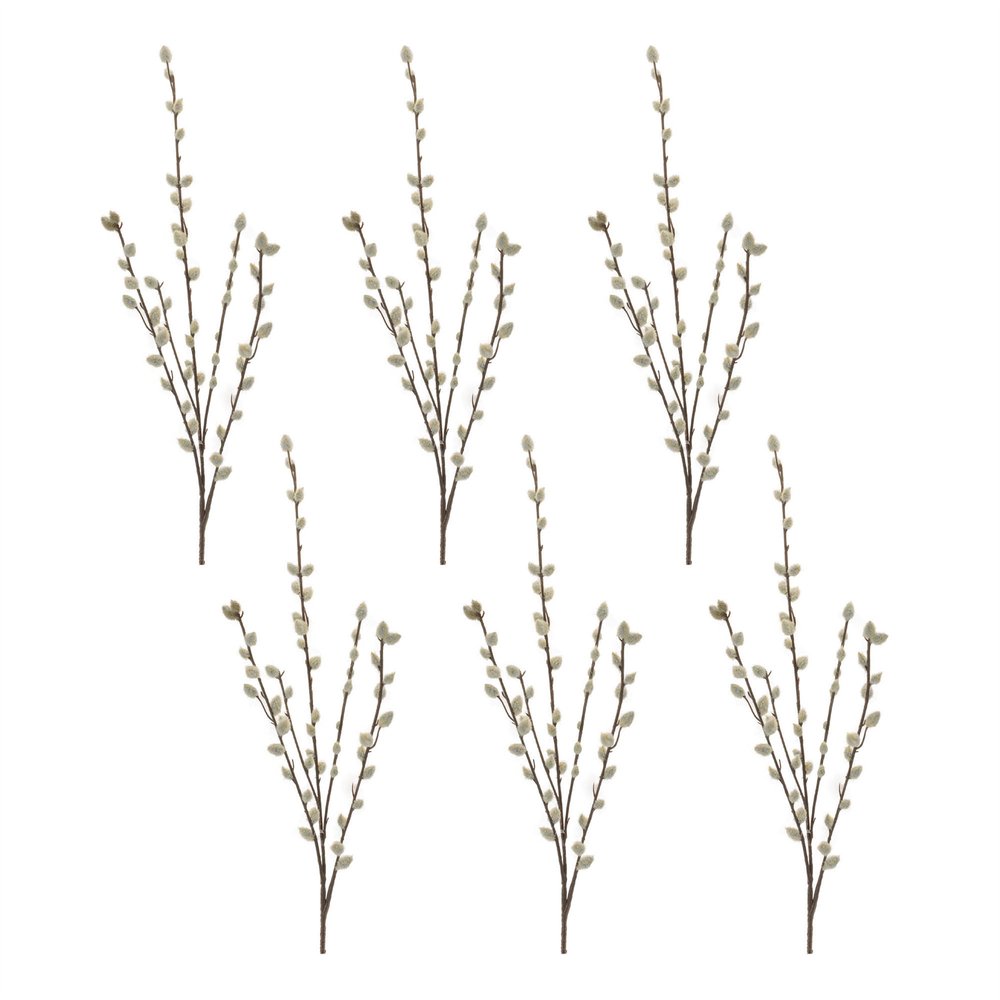 Set of Six 31" White And Brown Artificial