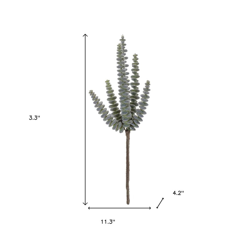 Set of Six 11" Green And Brown Artificial Succulent