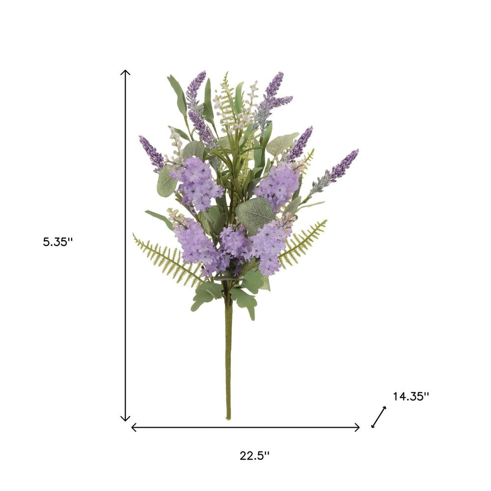 Set of Two 23" Purple And Green Artificial Flowering