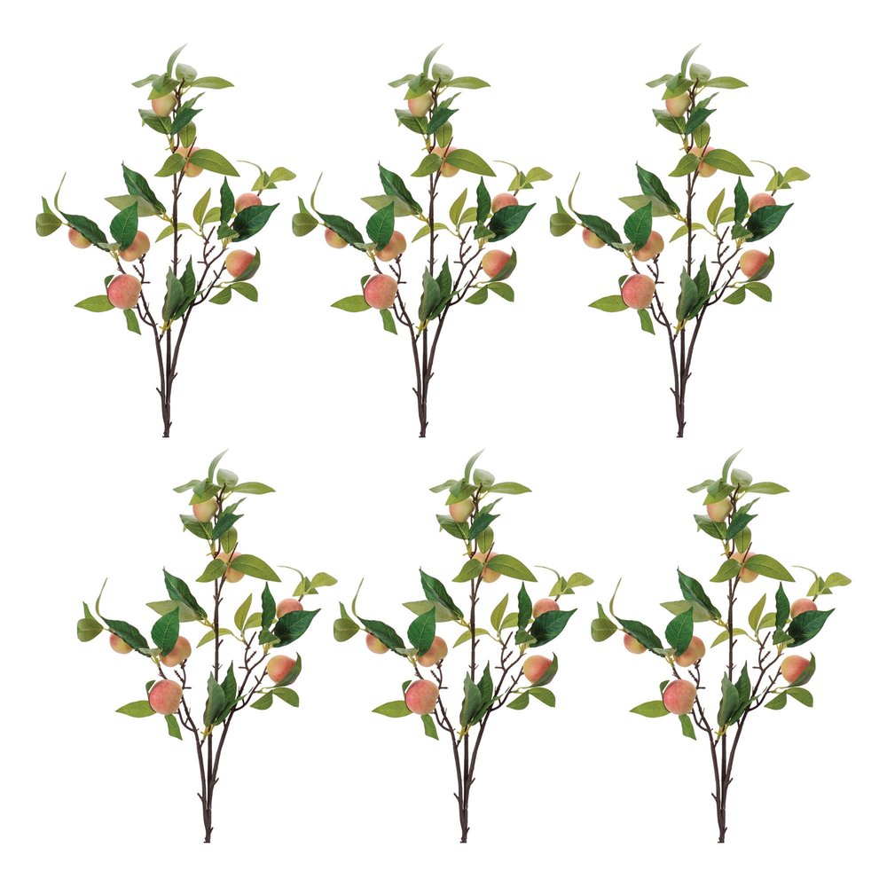 Set of Six 35" Pink Green And Brown Artificial