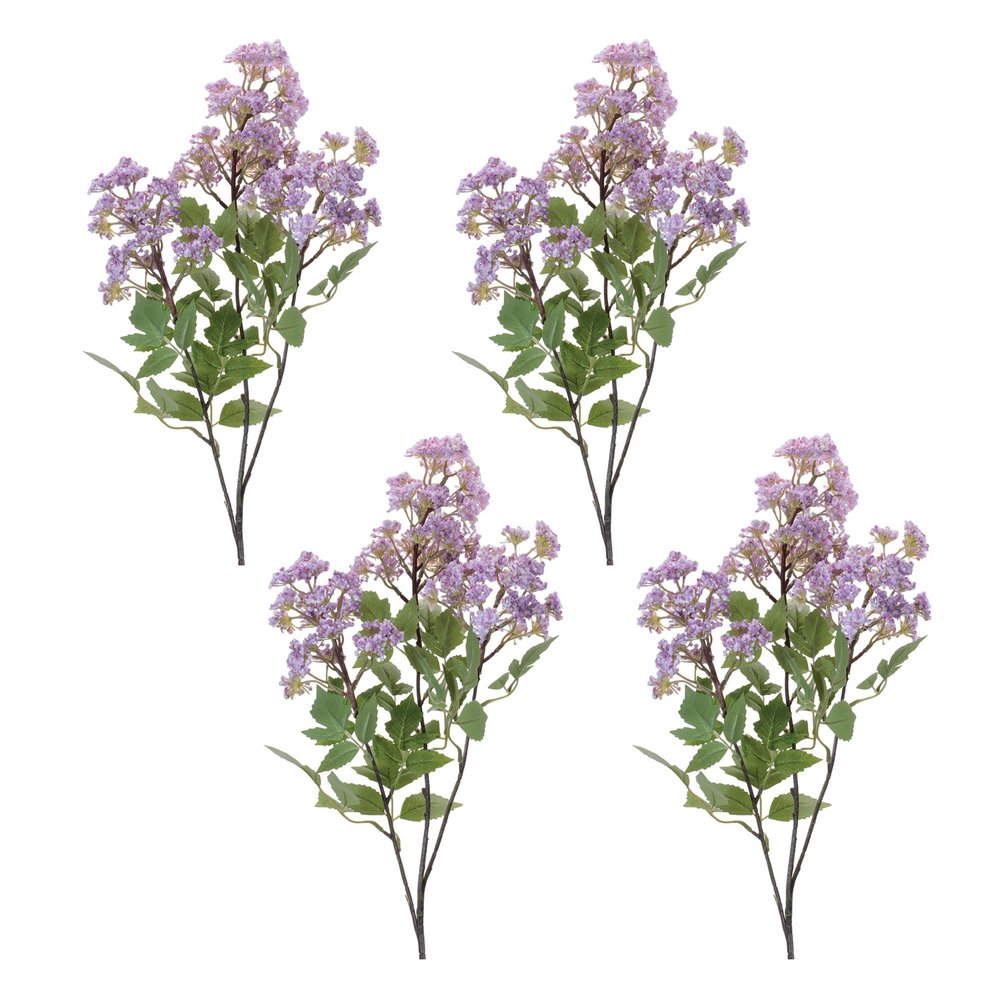 Set of Four 35" Purple Green And Brown Artificial Flowering
