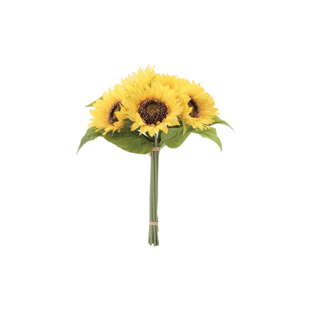 Set of Two 13" Yellow Green And Brown Artificial Flowering