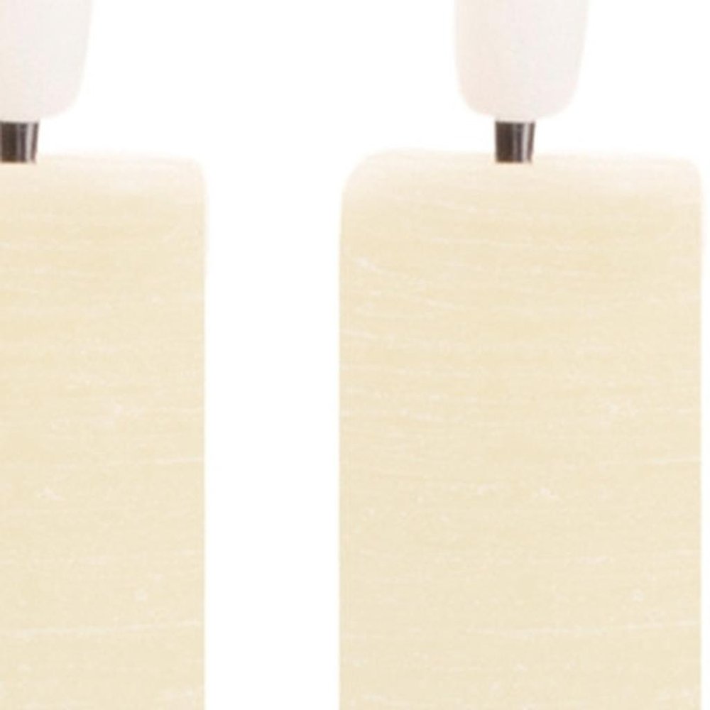 Set of Two Ivory Flameless Taper Candles