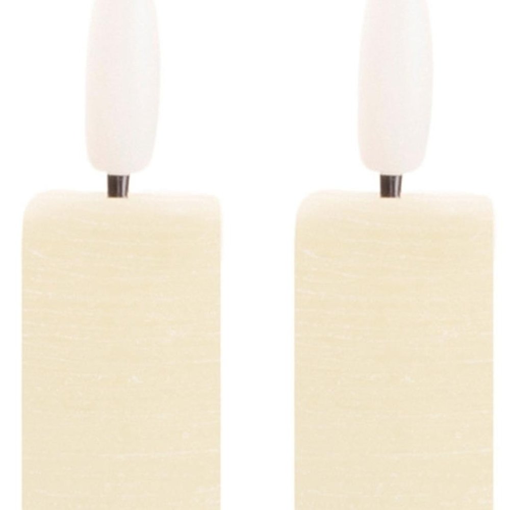 Set of Two Ivory Flameless Taper Candles