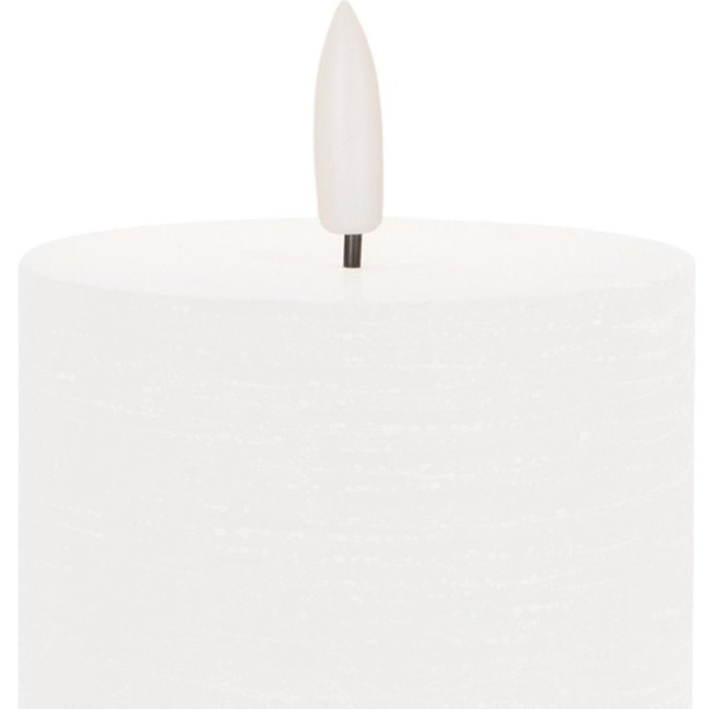 Set of Two White Flameless Pillar Candles
