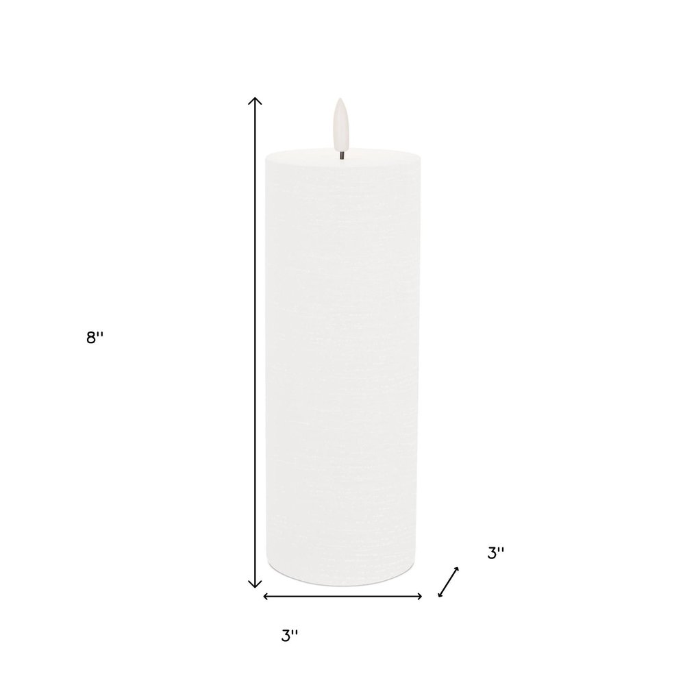 Set of Two White Flameless Pillar Candles
