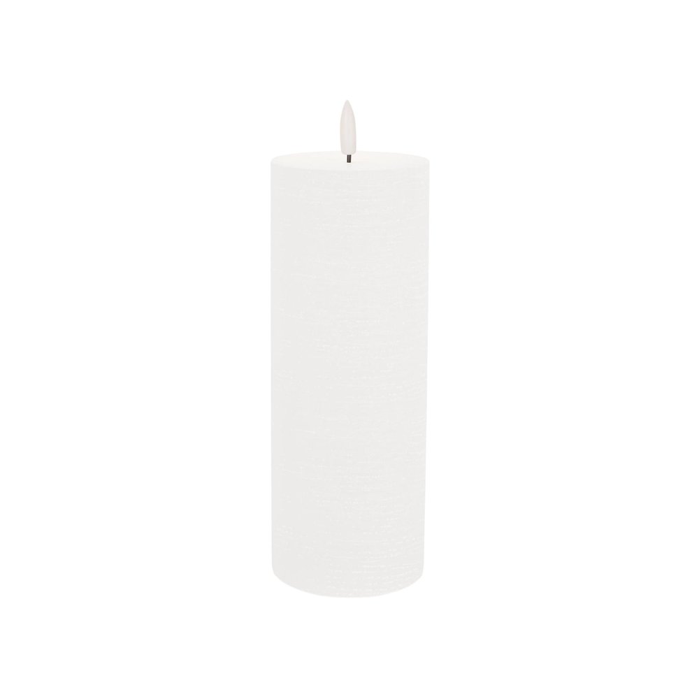 Set of Two White Flameless Pillar Candles