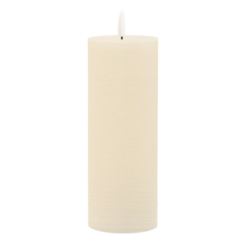 Set of Two Ivory Flameless Pillar Candles