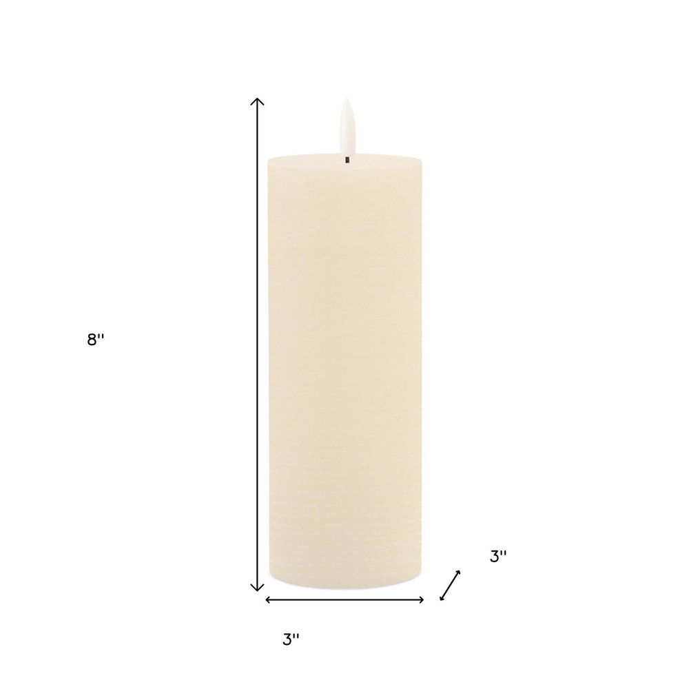 Set of Two Ivory Flameless Pillar Candles