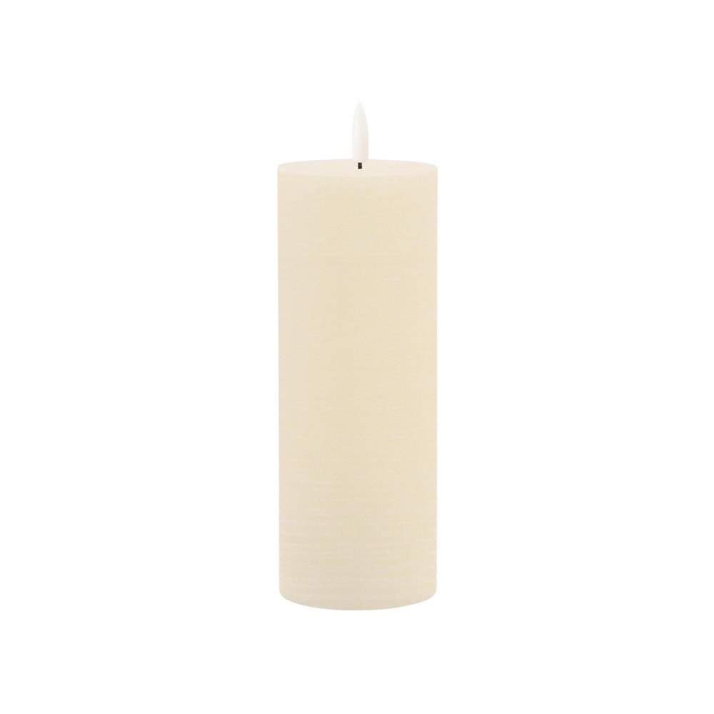 Set of Two Ivory Flameless Pillar Candles