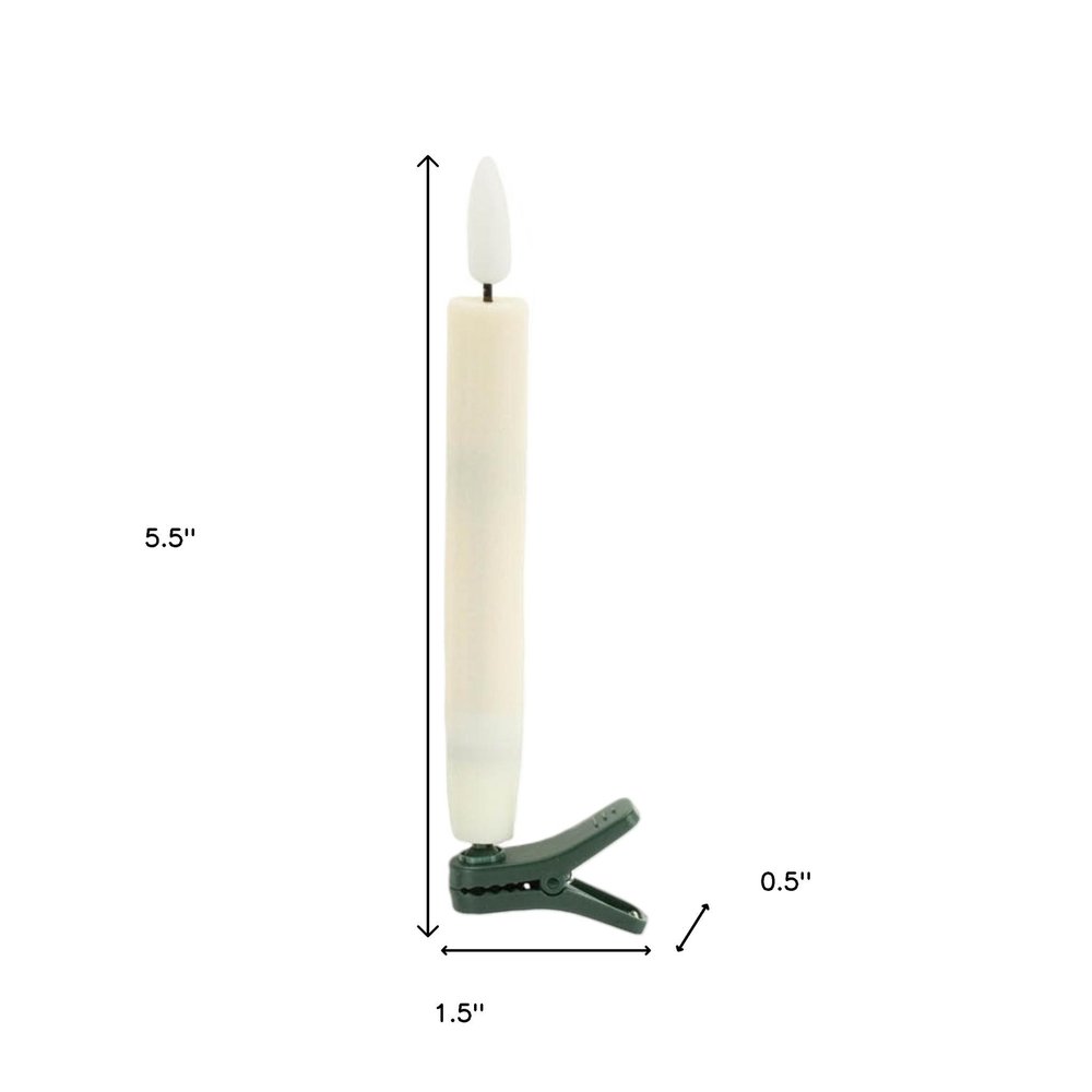 Set of Ten Beige Flameless Christmas Taper Candles