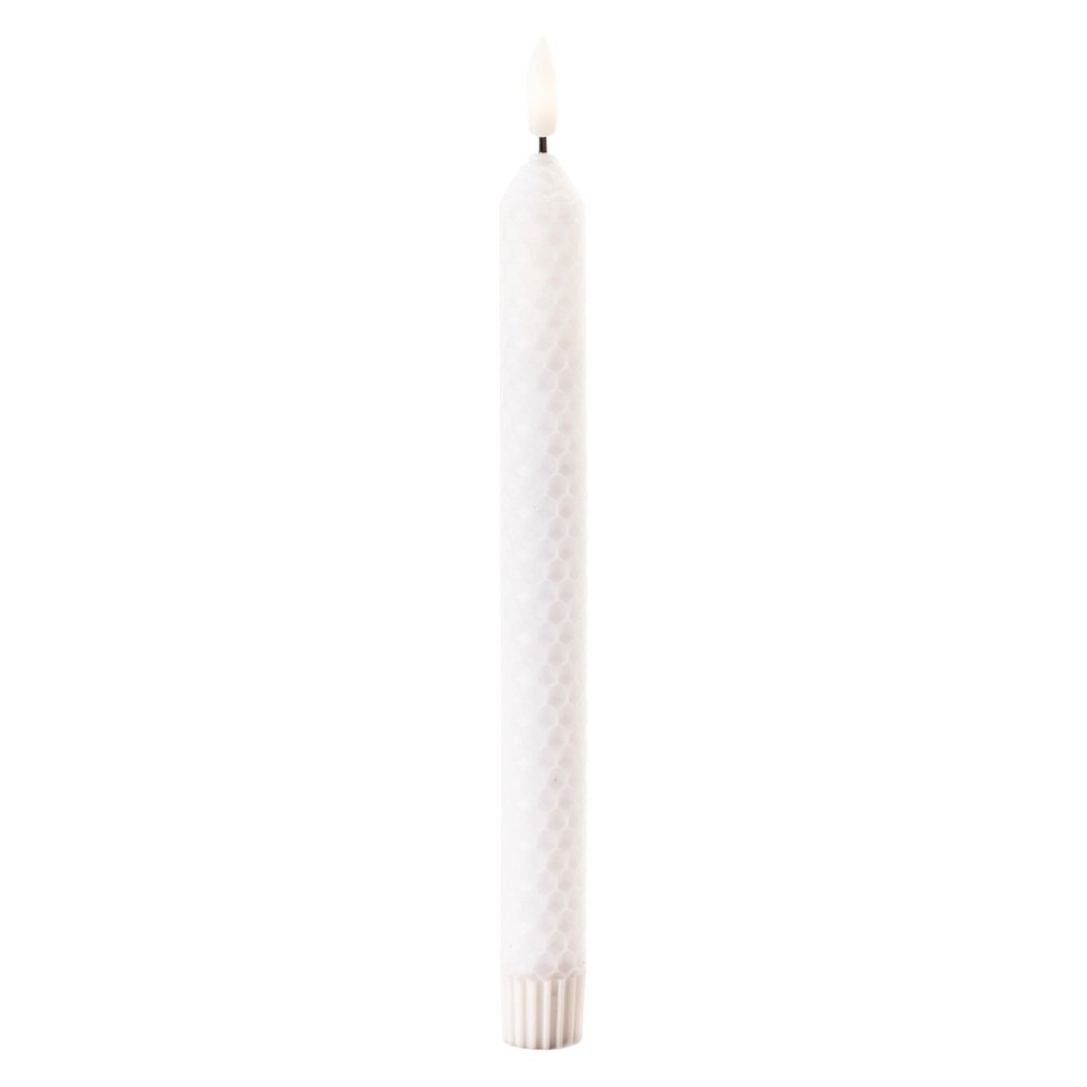 Set of Two White Flameless Taper Candles