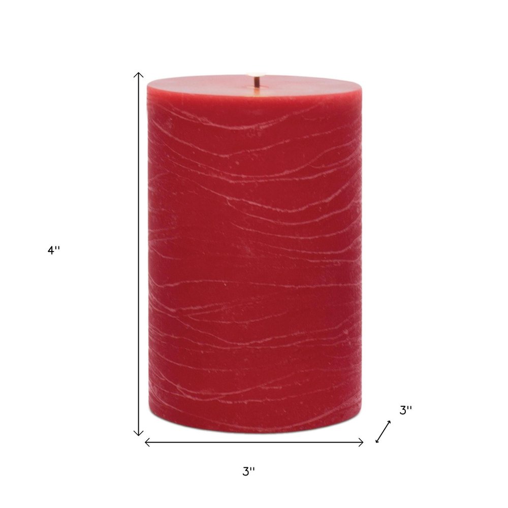 Set of Two Red Flameless Pillar Candles