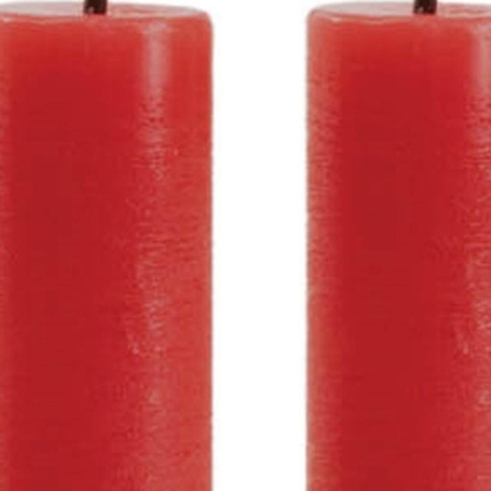 Set of Two Red Flameless Taper Candles