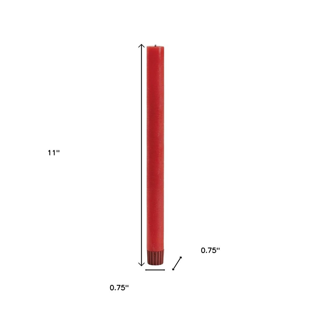 Set of Two Red Flameless Taper Candles
