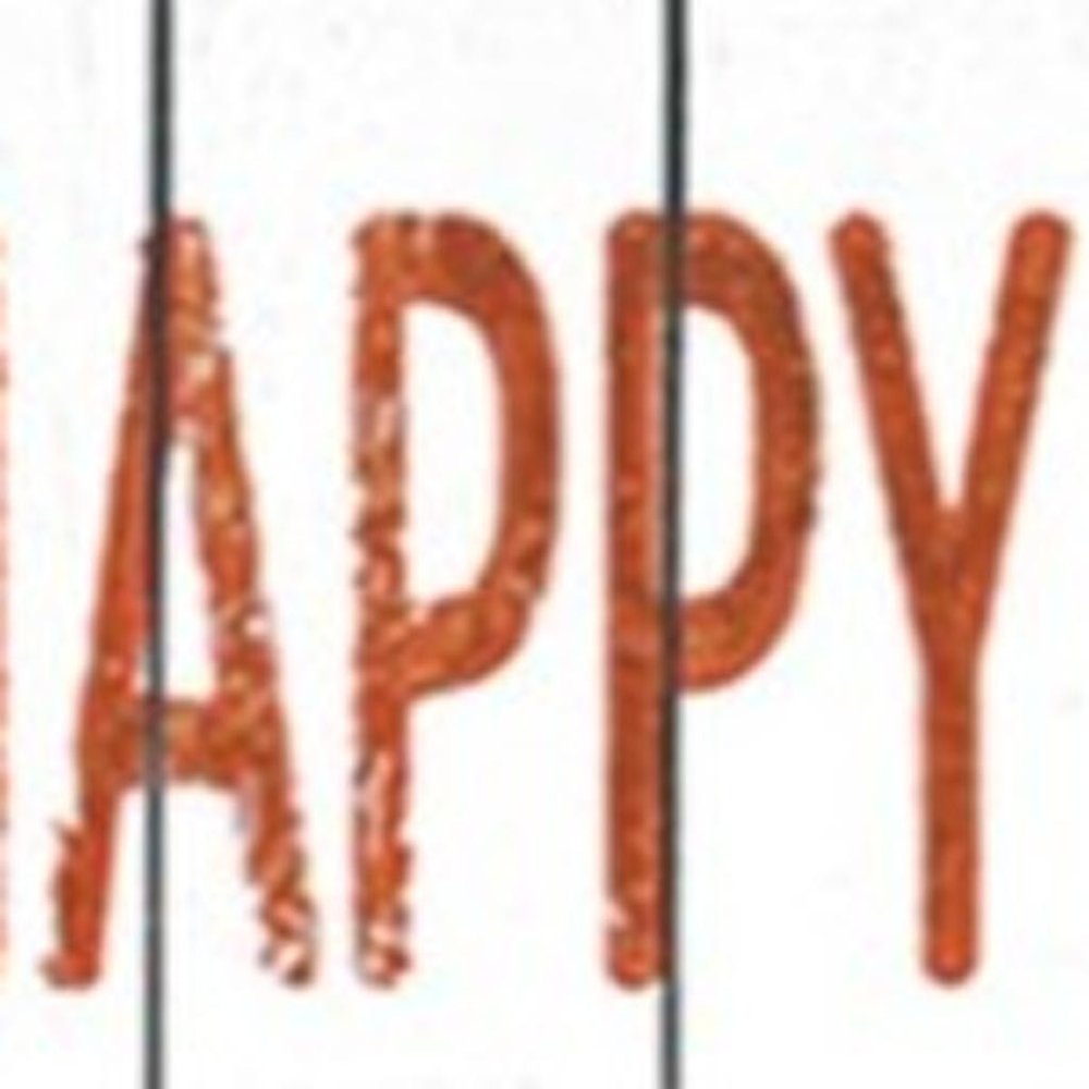 72" White And Orange Solid Wood Happy Fall Porch Sign