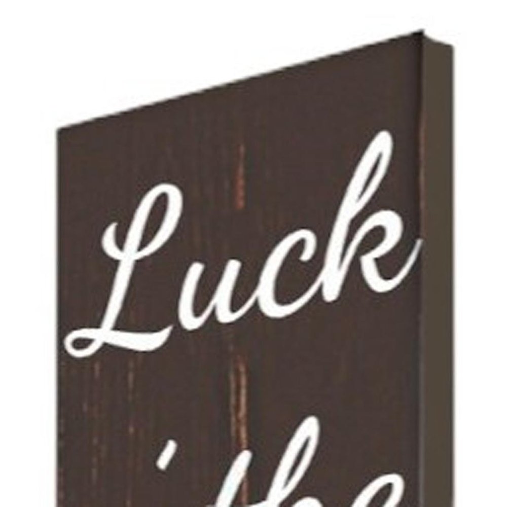 72" Brown And Green Solid Wood Shamrock Luck of the Irish Day Porch Sign