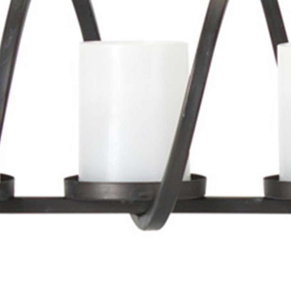 10" Black Metal Centerpiece Candelabra Candle Holder