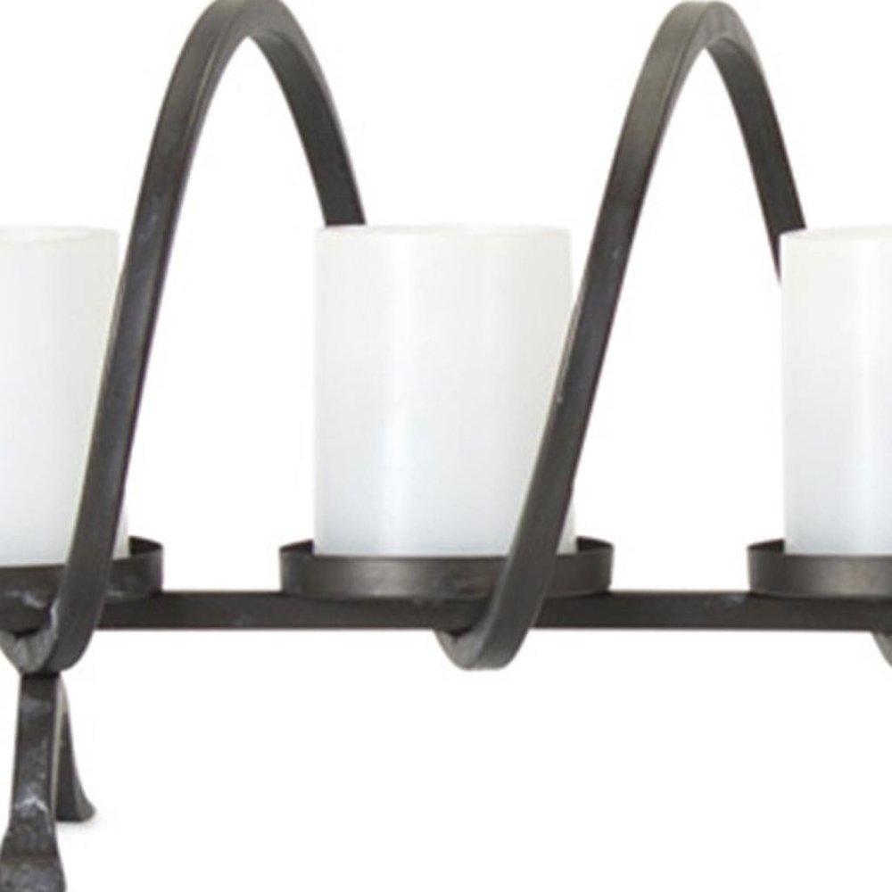 10" Black Metal Centerpiece Candelabra Candle Holder