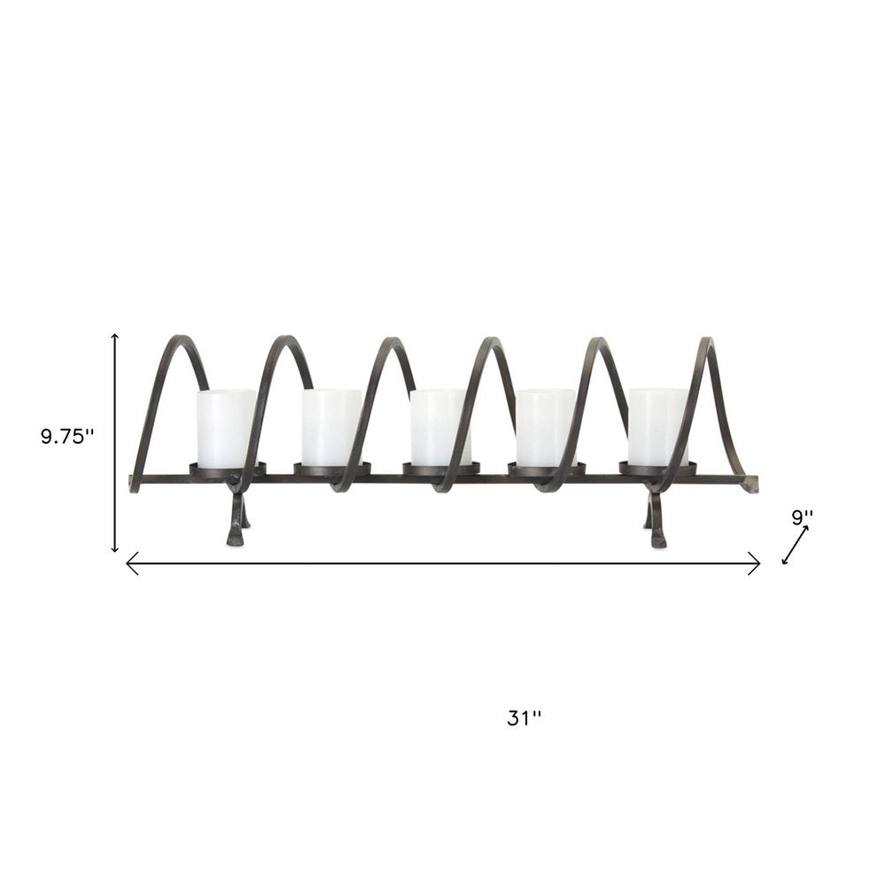 10" Black Metal Centerpiece Candelabra Candle Holder
