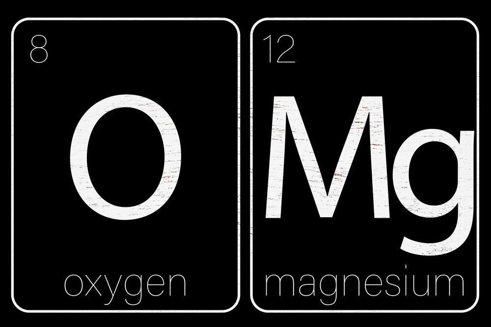12" X 12" Black And White OMG Oxygen and Magnesium Wood Wall Decor