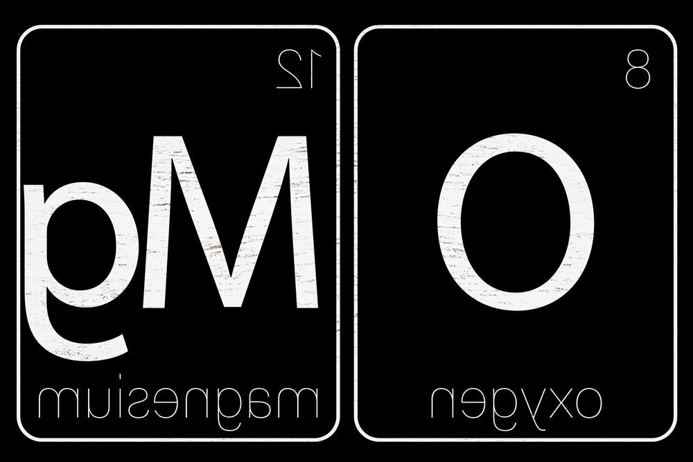 12" X 12" Black And White OMG Oxygen and Magnesium Wood Wall Decor