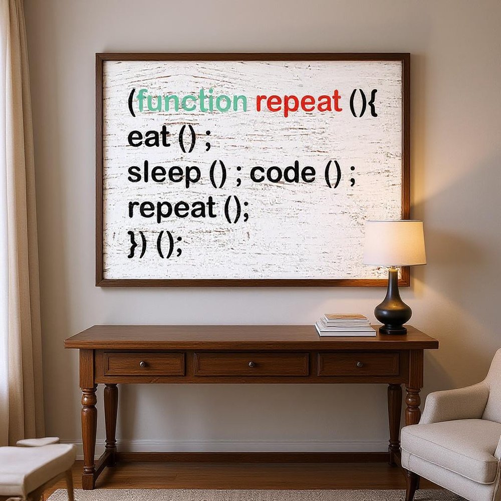 12" X 12" White Black And Green Eat Sleep Code Repeat Wood Wall Decor