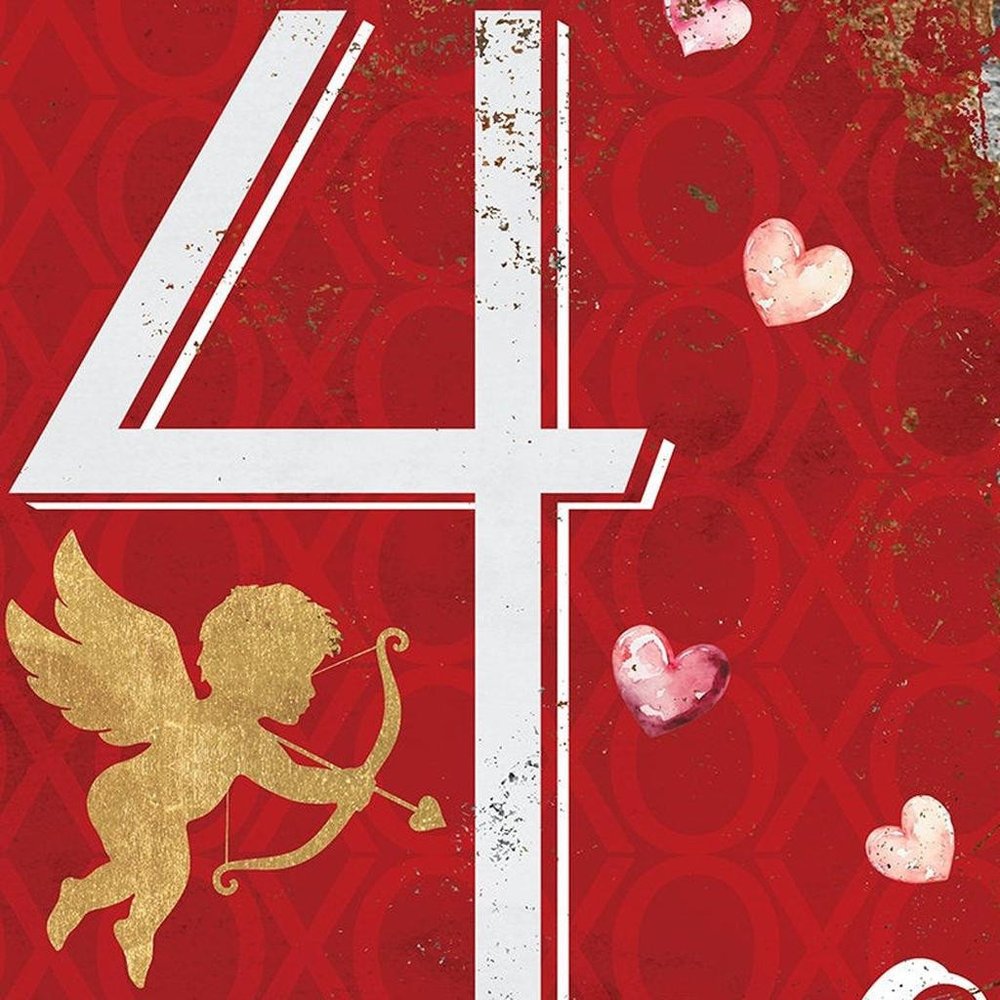 12" X 12" Red Pink And White Valentine's Day 14-Feb Canvas Square Hanging Wall Decor