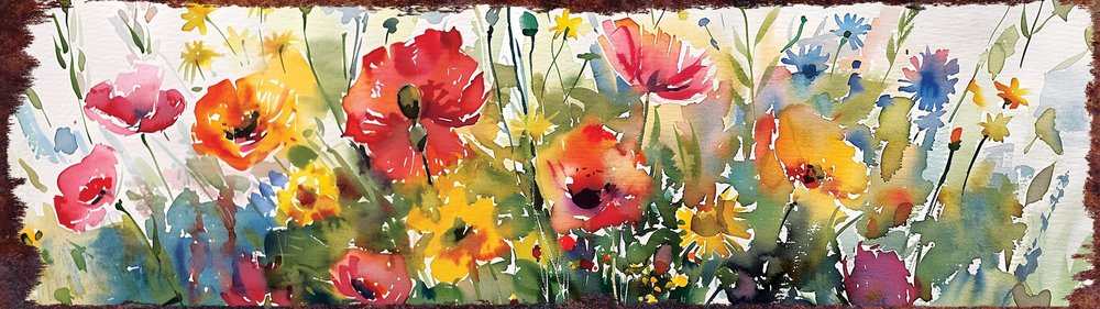 10" X 32" White Green And Red Flower Floral Wood Hanging Wall Decor
