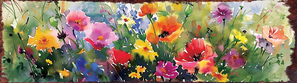 10" X 32" White Green And Red Flower Floral Wood Hanging Wall Decor