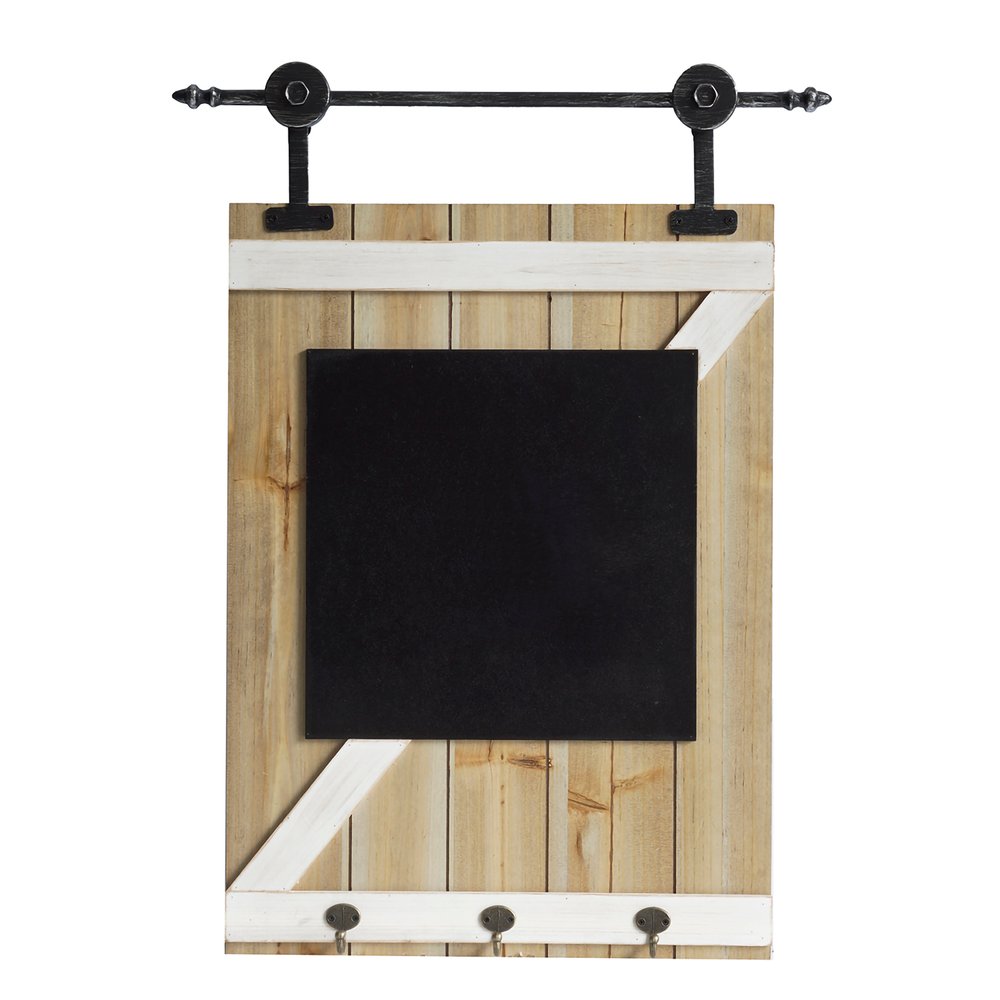 27" X 20" Black And Brown Wood Hanging Wall Decor