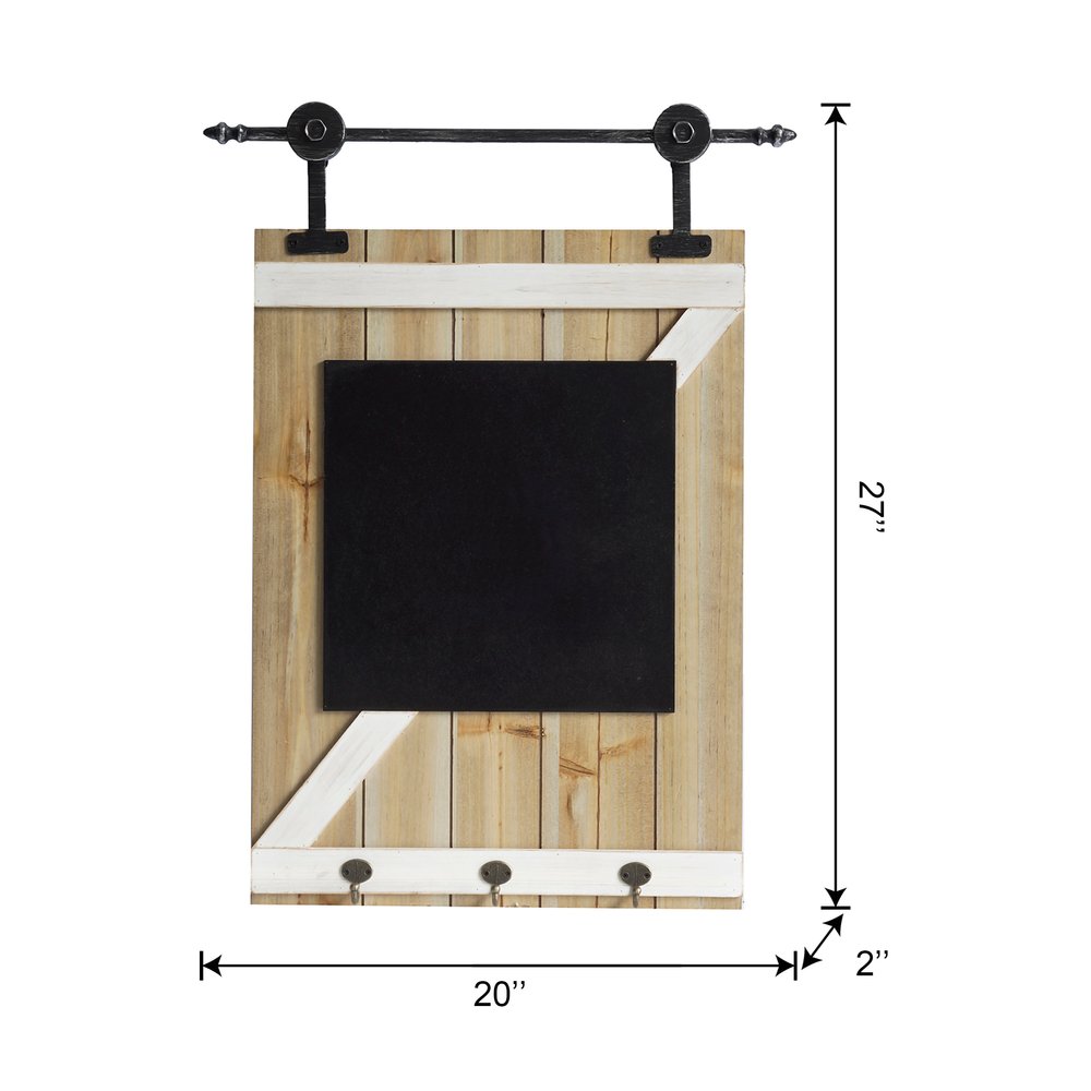 27" X 20" Black And Brown Wood Hanging Wall Decor