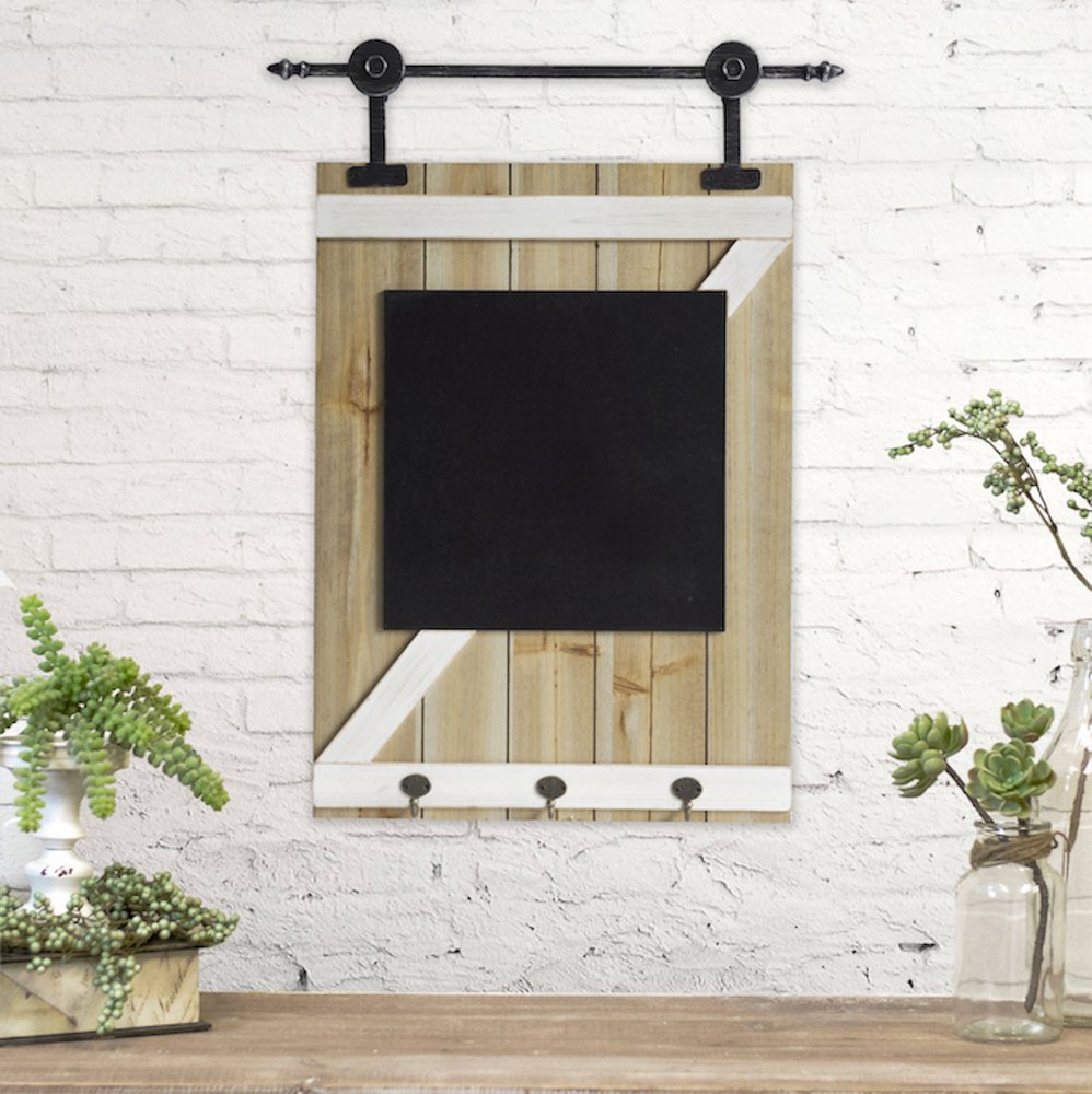 27" X 20" Black And Brown Wood Hanging Wall Decor
