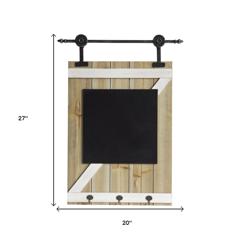 27" X 20" Black And Brown Wood Hanging Wall Decor