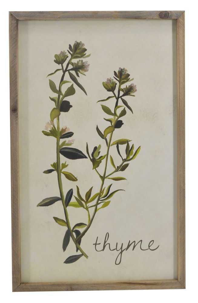 19" X 12" Green And White Floral Wood Wall Decor