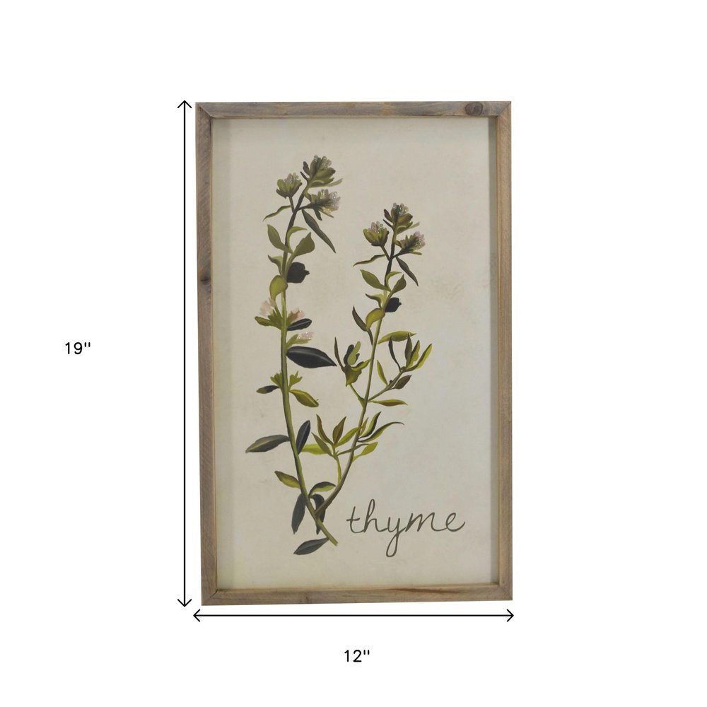 19" X 12" Green And White Floral Wood Wall Decor