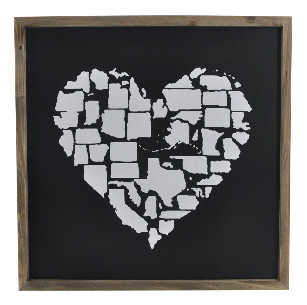 16" X 16" Black And White Wood Square Framed Art