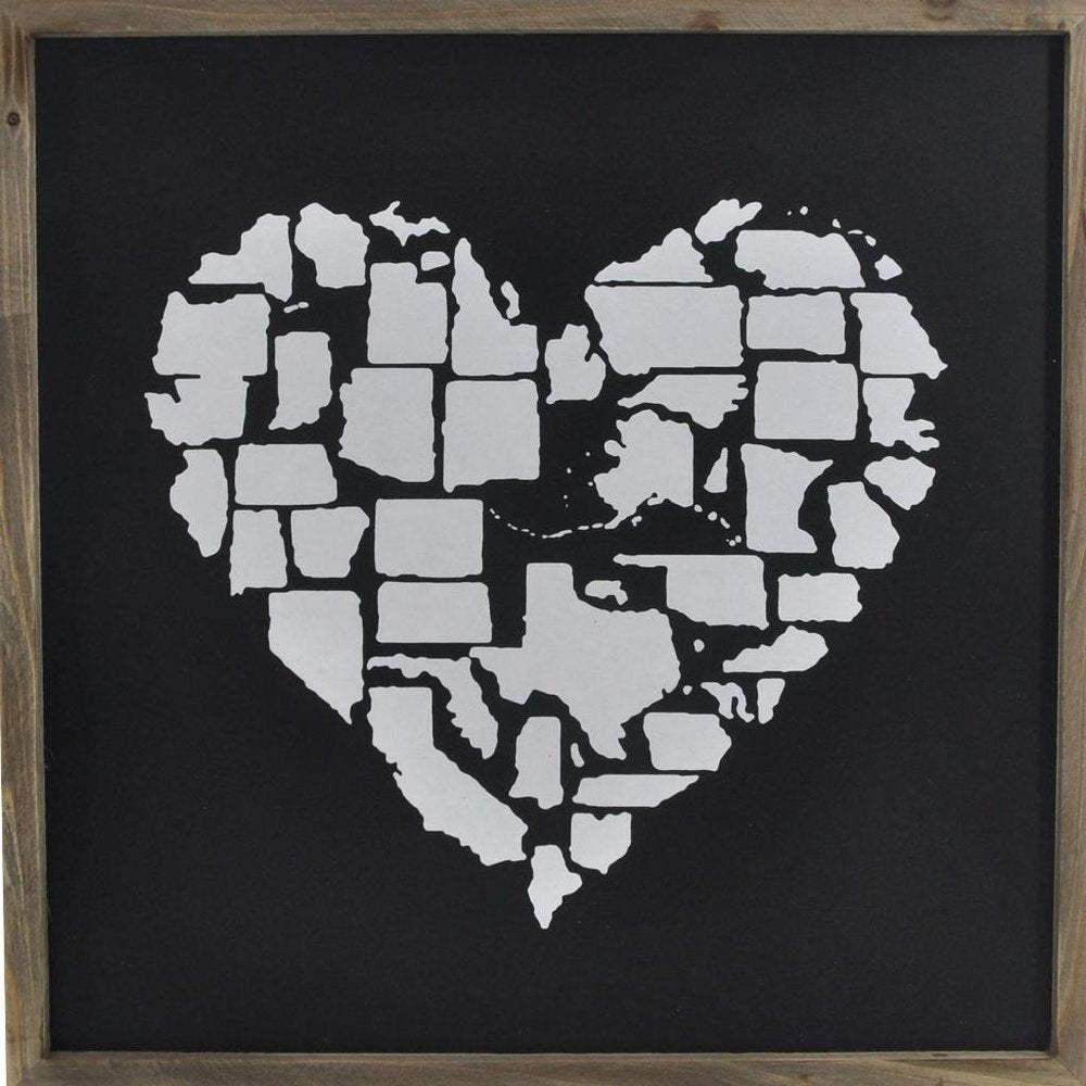 16" X 16" Black And White Wood Square Framed Art