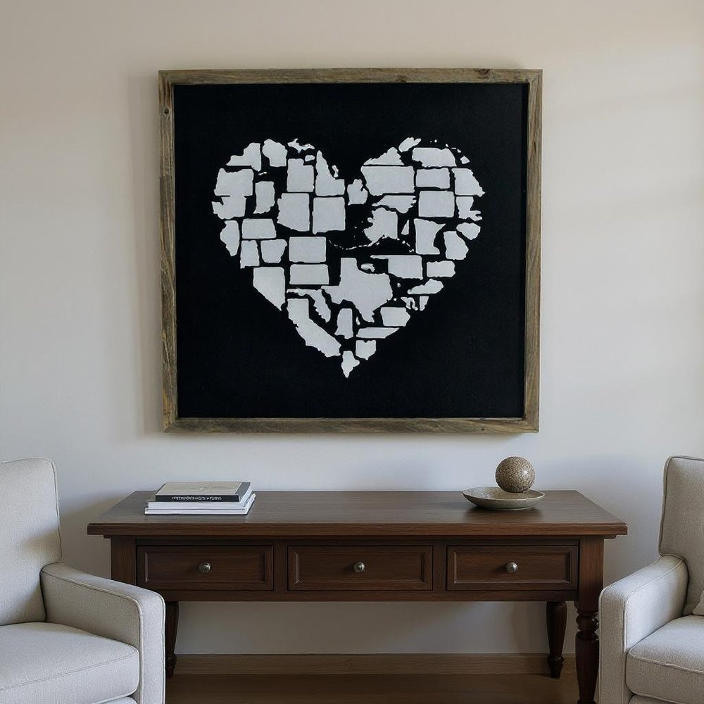 16" X 16" Black And White Wood Square Framed Art